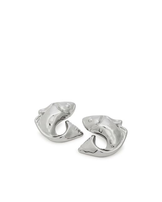 Jacquemus White Fish-Shaped Earrings