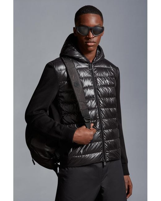 Moncler Black Zip-Up Padded Hoodie for men