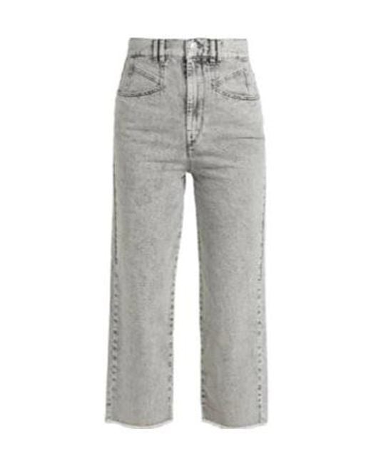 Isabel Marant Gray High-Waisted Straight-Leg Jeans