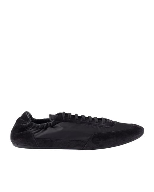 Prada Black Collapse Lace-Up Sneakers