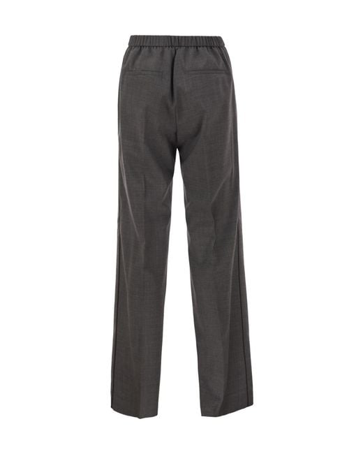 Peserico Gray Elastic Waist Casual Pants
