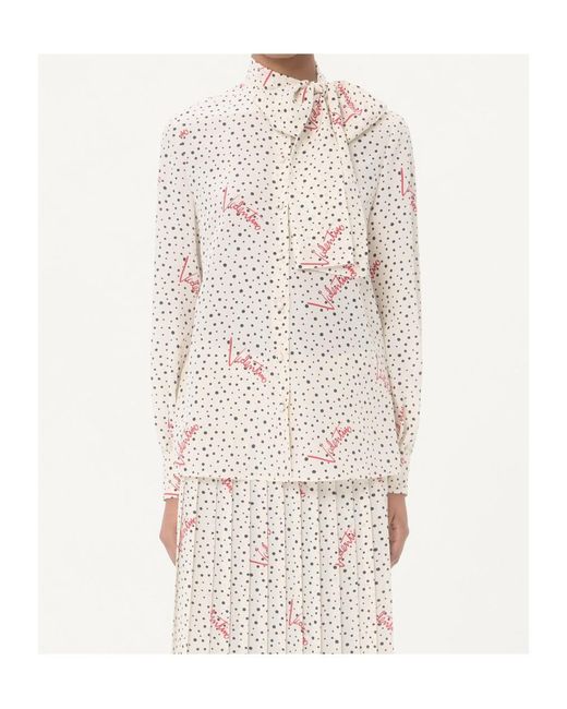 Valentino Natural Plus De Pois All-Over Patterned Shirt