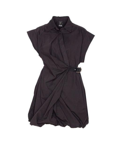 Pinko Black Crisscross Short Shirt Dress