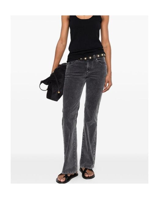 Isabel Marant Gray Kelly Corduroy Flared Trousers