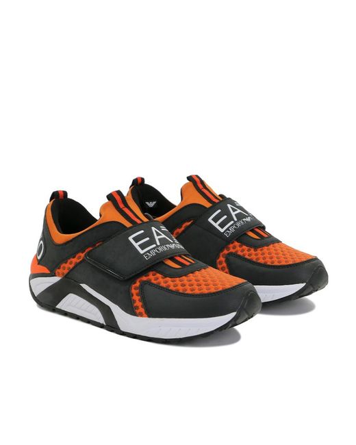 EA7 Black Logo Round-Headed Casual Sports Shoes for men