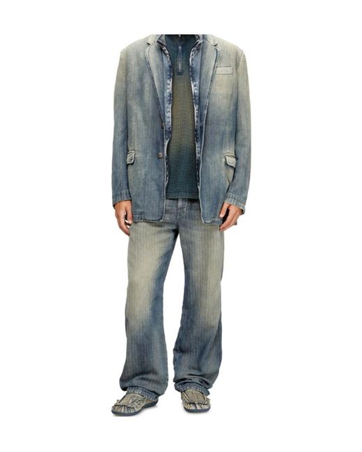 DIESEL Blue D-Reger-D Buttoned Blazer for men
