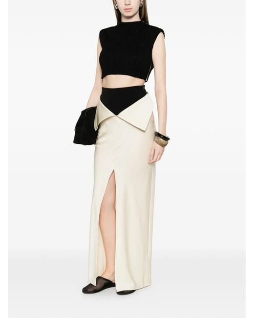 Nanushka White Split Front Long Skirt