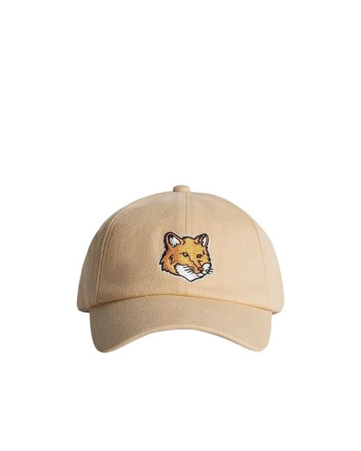 Maison Kitsuné Natural Maison Kitsuné Fox Head Cap for men