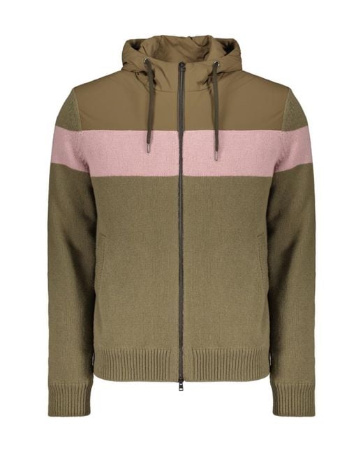 Herno Green Zip Hooded Jacket for men