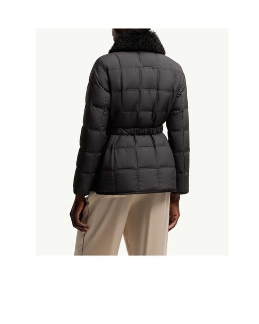 Moncler Black Cygnes Logo Patch Padded Jacket