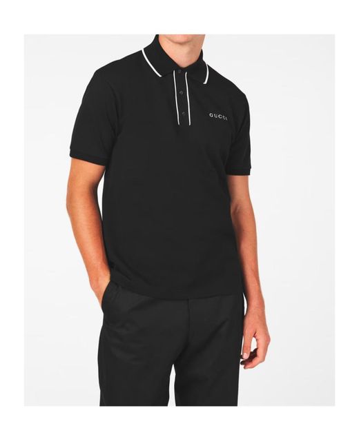Gucci Black Collared Polo Shirt for men