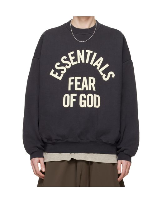 Fear Of God Black Essentials Campus 90S Crewneck Sweatshirt for men