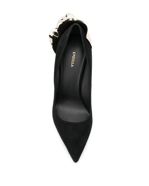 Le Silla Black Petalo Pointed Toe Pumps