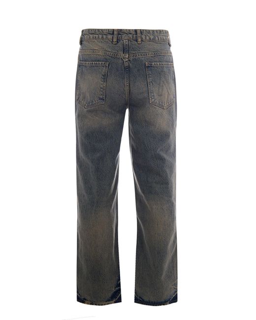 Represent Gray Logo Straight-Leg Jeans for men