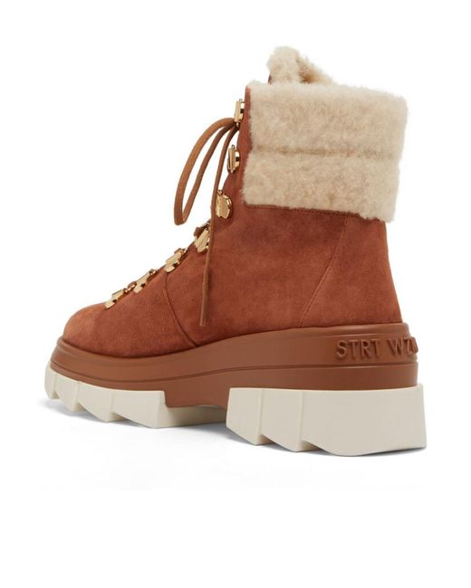 Stuart Weitzman Brown Lacing Short Boots