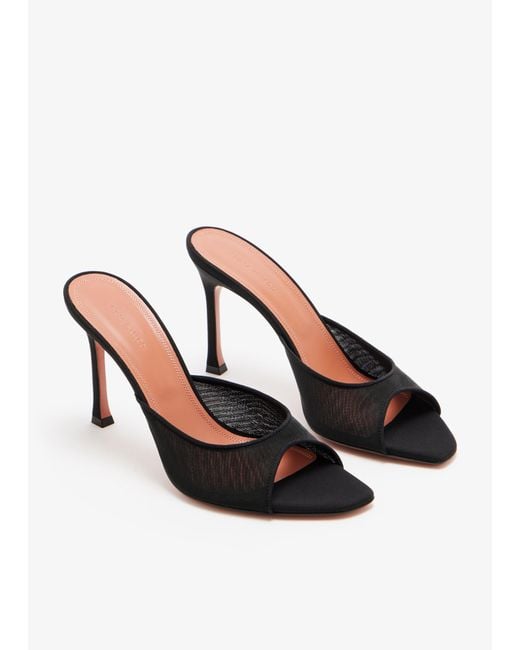 AMINA MUADDI Black Open-Toe High-Heeled Sandals
