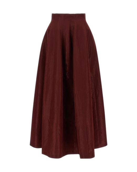 Alberta Ferretti Purple Panel-Construction A-Line Midi Skirt