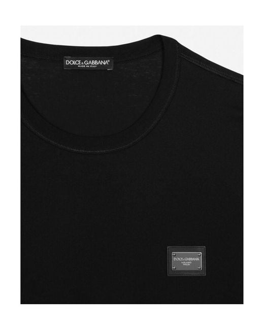 Dolce & Gabbana Black Logo Tag Long-Sleeved T-Shirt for men