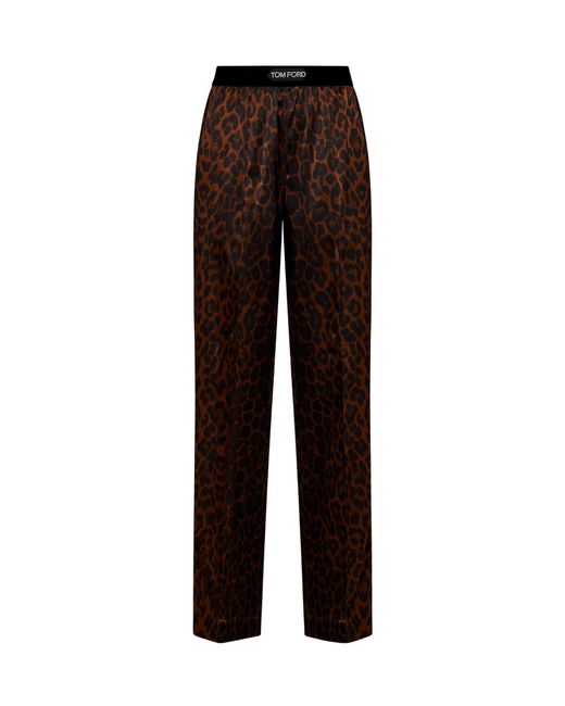 Tom Ford Brown Leopard Print Pyjama Pants