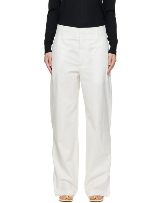 Bottega Veneta White Wide-Leg Trousers