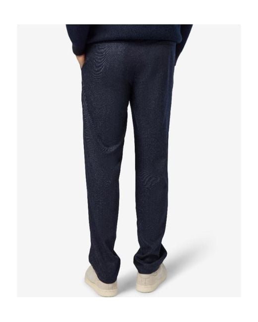 Sease Blue Drawstring Elasticated-Waistband Trousers for men