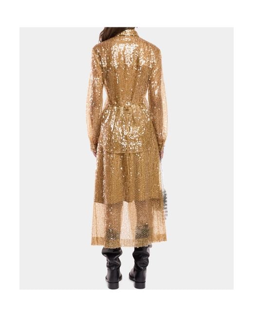 Rabanne Natural Sequin-Embroidered Skirt