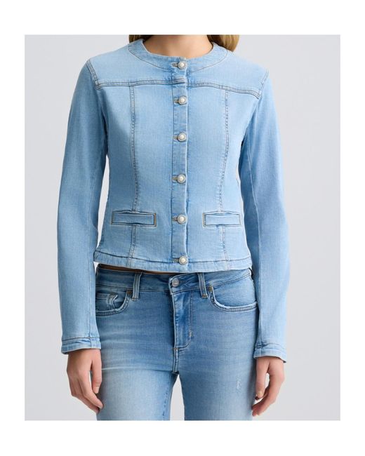 Liu Jo Blue Button-Up Denim Jacket