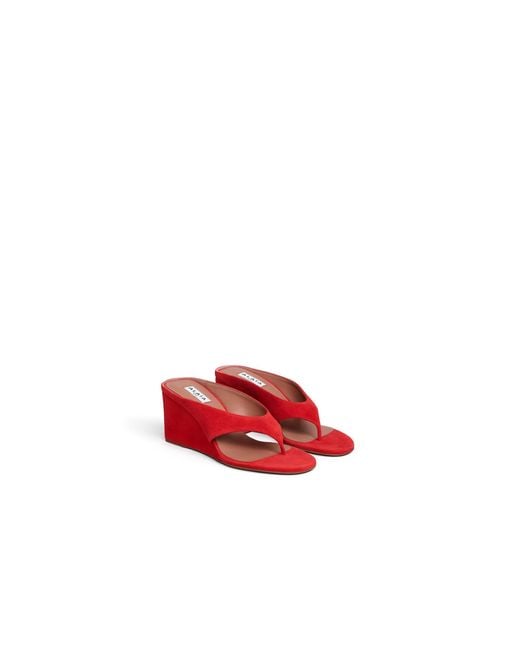 Alaïa Red Wedge-Heel Sandals