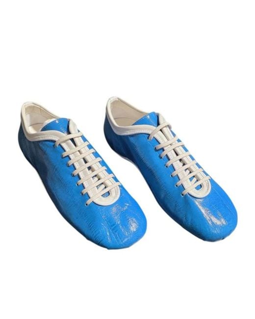 Dries Van Noten Blue Round-Toe Sneakers