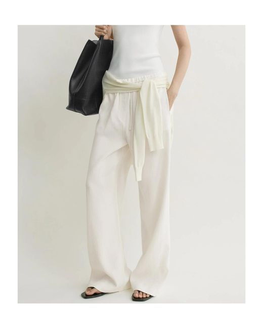 Totême  White Drawstring-Fastening Trousers
