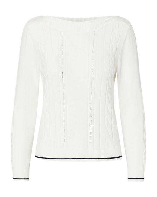 Liu Jo White Color-Contrast Trim Sweater