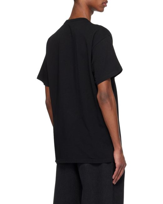 Carhartt Black Script Logo Embroidered T-Shirt for men