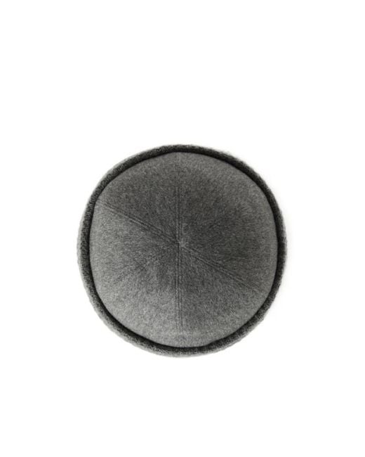 Loro Piana Gray Logo Patch Knitted Beanie for men