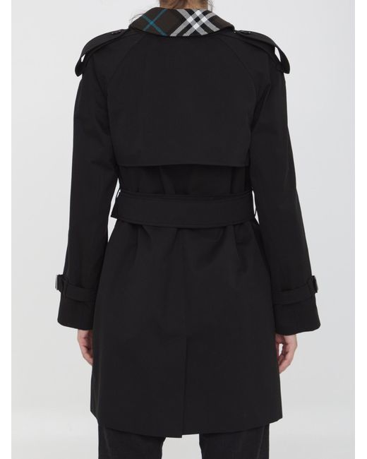 Burberry Black Double Breasted Belted Waist Coat