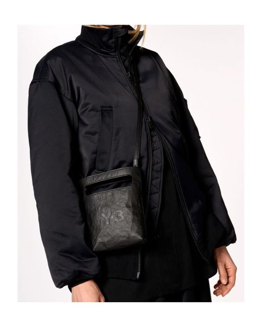 Y-3 Black Logo-Print Crossbody Bag for men