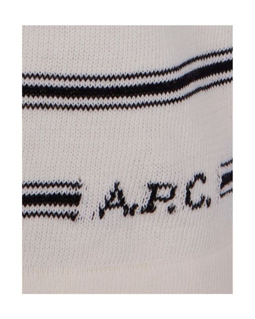 A.P.C. Gray Short Sleeve Striped Knitted Polo Shirt for men