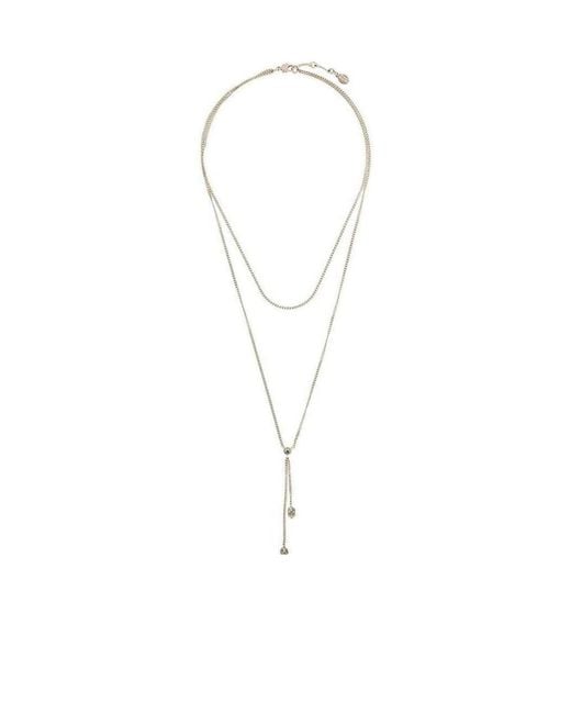 McQueen White Skull Pendant Necklace