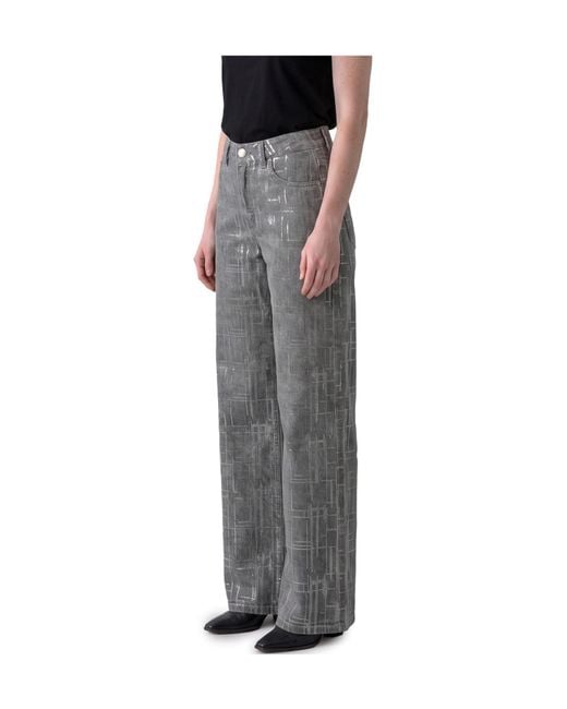 FEDERICA TOSI Gray Jeans With Sequin Embroidery
