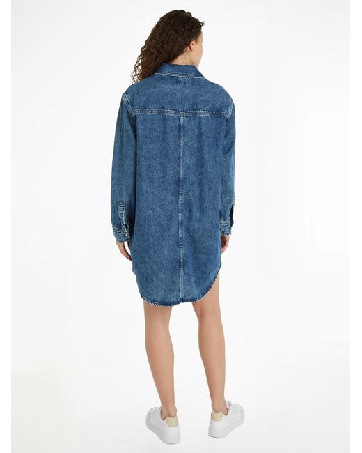 Tommy Hilfiger Blue Long-Sleeved Denim Dress