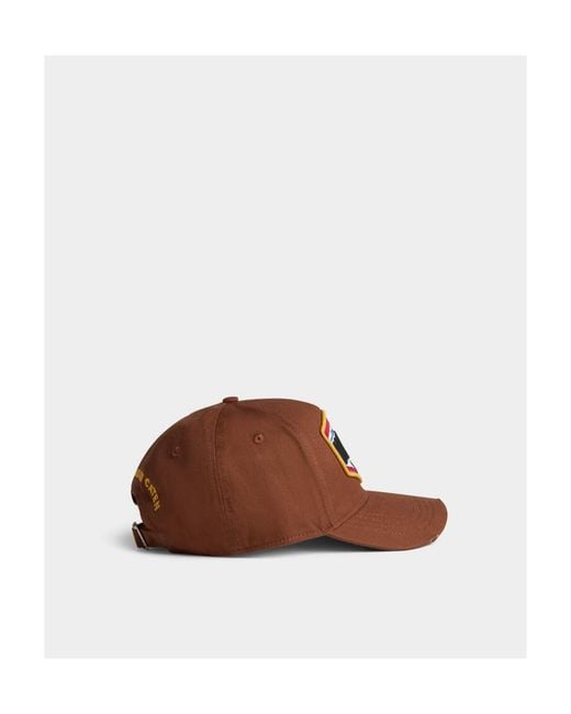 DSquared² Red Logo Patch Baseball Cap for men