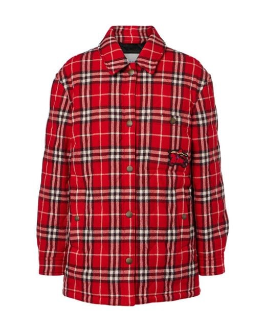 Burberry Red Check Padded Jacket
