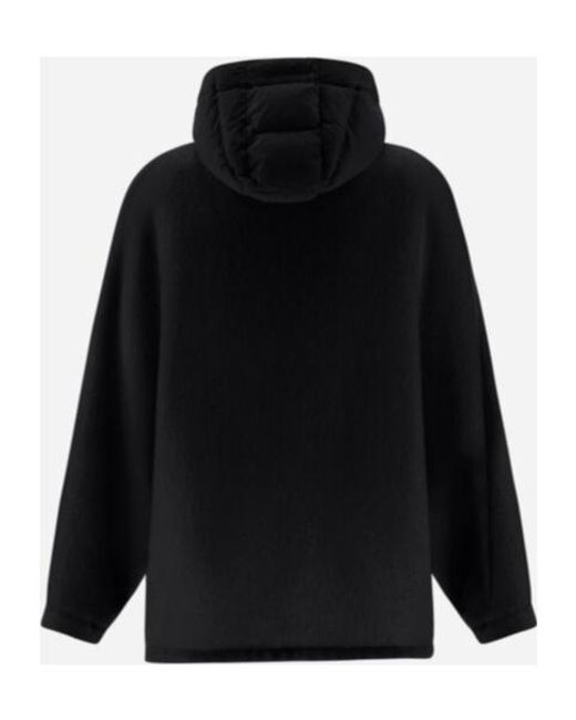 Herno Black Drawstring Hooded Jacket