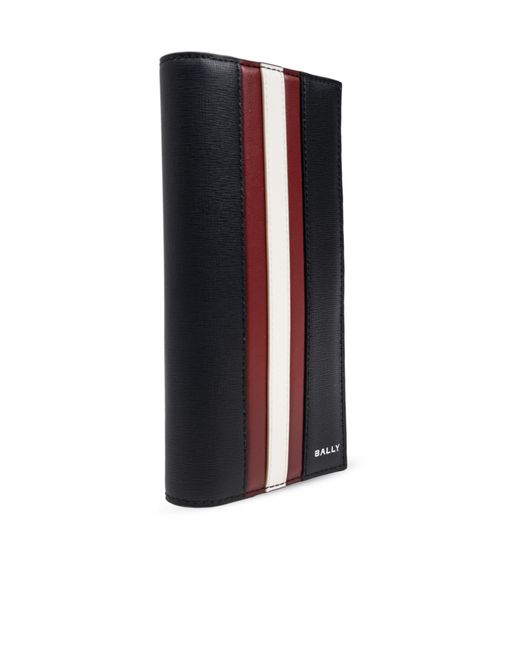 Bally Blue Logo Plaque Striped Bi-Fold Wallet
