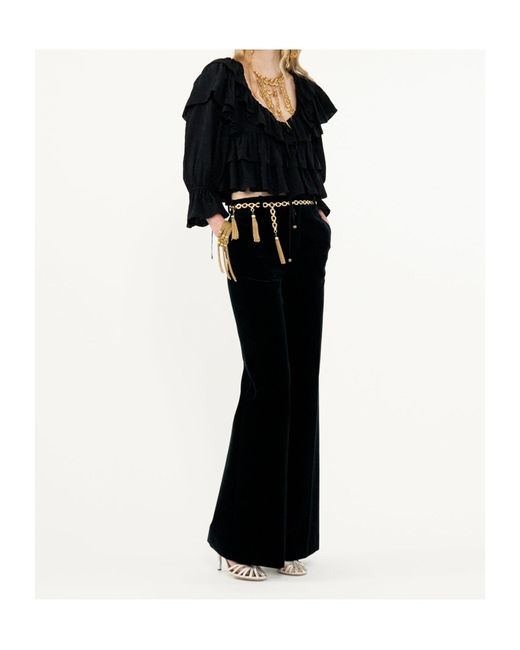 Chloé Black Chloé Ruffled Cropped Blouse