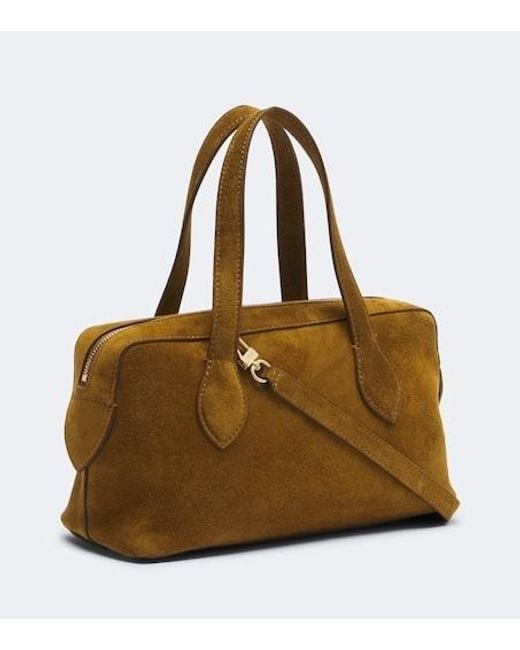 Joseph Brown Loaf Mini Suede Shoulder Bag
