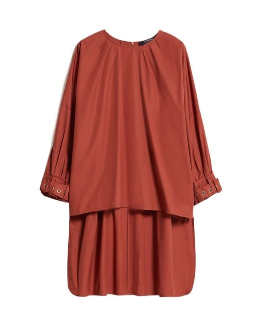 Max Mara Red 'S Crewneck Long-Sleeved Top