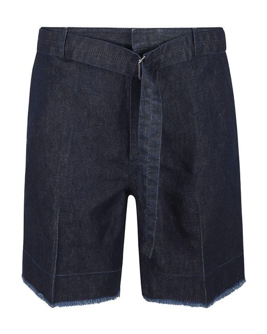 Lanvin Blue Logo Denim Shorts for men