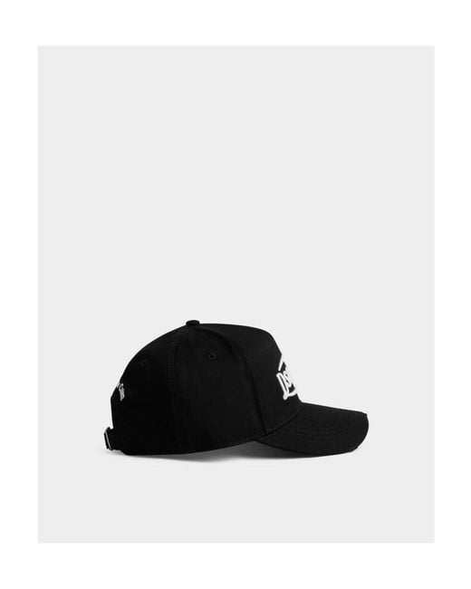 DSquared² Black Logo Embroidered Baseball Cap for men
