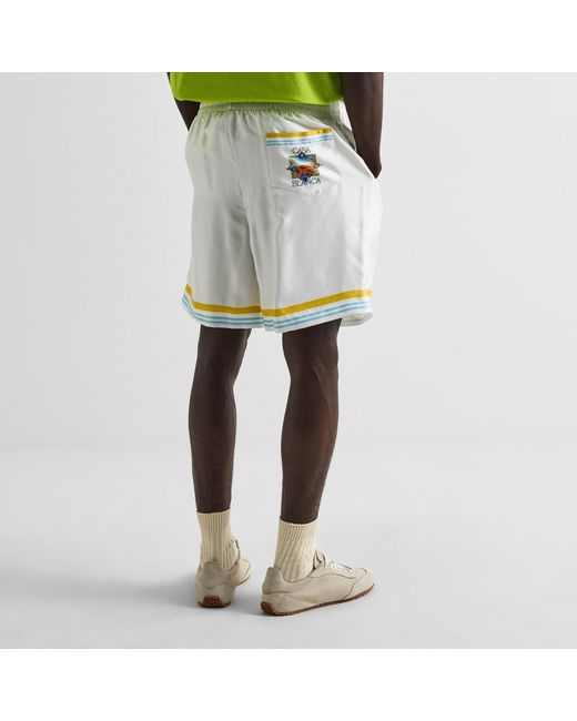 Casablanca White Drawstring Athletic Shorts for men