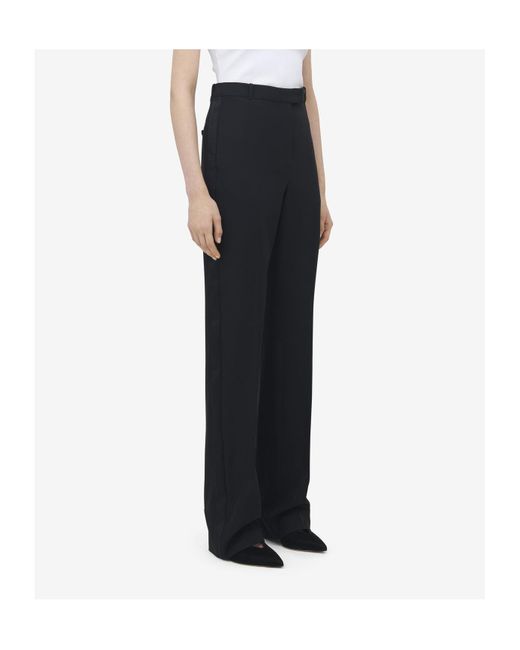 McQueen Black Belt-Looped Tailored Trousers